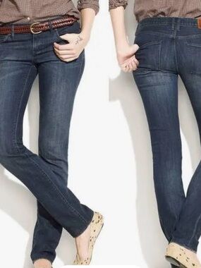 Madewell Indigo Rail Straigh Low Waist Woman’s Jeans Sz 27